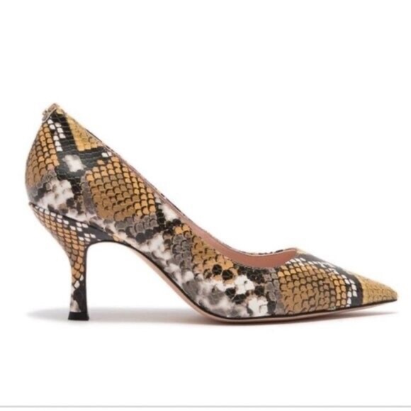 Kate Spade New York Sonia Snakeskin Embossed Leather Pointed Toe Pump 9.5 Heels - Picture 6 of 15